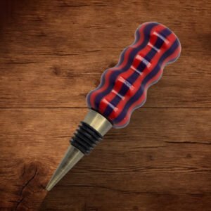 Wine Bottle Stopper - Purple and Red Resin