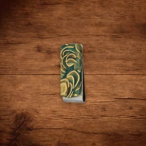 Money Clip - Pistachio Shell in Green Resin