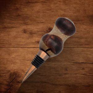 Wine Bottle Stopper - Olive Wood from Bethlehem and Brown Pearl Resin