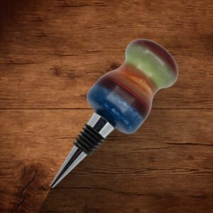 Wine Bottle Stopper - Blue, Red, Orange, Green, Red Pearl Resin