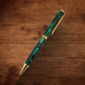 Slimline Green and Black Resin Swirl