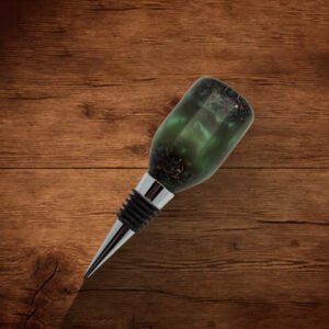Wine Bottle Stopper - Green Resin with Sweet Gum Ball