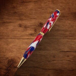 Slimline Red White Blue Swirl Resin