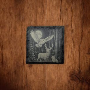 Slate Coaster - Owl-Deer-Fox