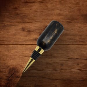 Wine Bottle Stopper - Brown and Gold Pearl Resin