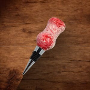 Wine Bottle Stopper Red, Pink and White Resin