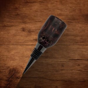 Wine Bottle Stopper - Brown Resin with Copper and Sweet Gum Ball