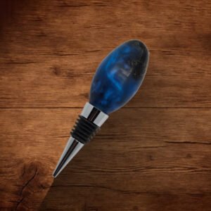 Wine Bottle Stopper - Blue Pearl Resin and Sweet Gum Ball