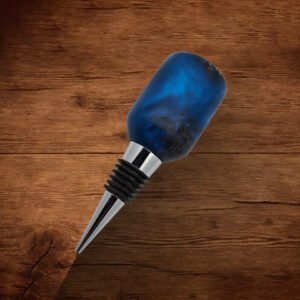 Wine Bottle Stopper - Blue Resin and Sweet Gum Ball