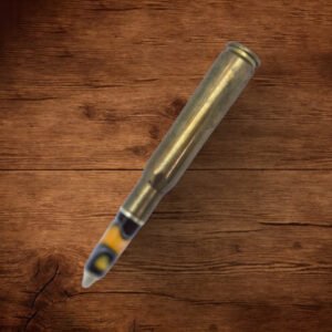 50 Cal Bullet - Brown White, Black, Dark Yellow Resin