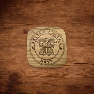 Navy Logo Wood Coaster