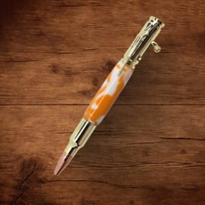 30Cal Bolt - Orange and White Swirl Resin