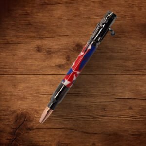 30 Cal Bolt - Red, White and Blue Swirl Resin
